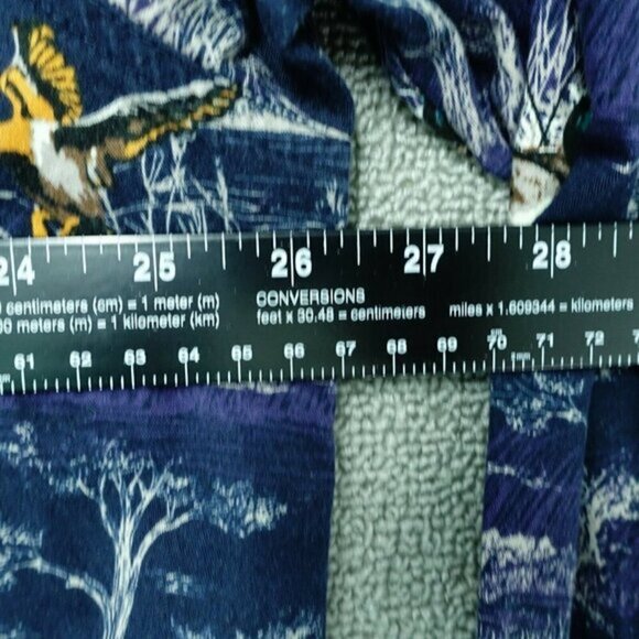 Outdoor Life Button Up Shirt Men Size XL 46‎ / 48 Blue Orange Mallard Duck Print - Picture 4 of 5